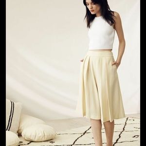 CLUB MONACO ‘lindell’ yellow pleated culottes